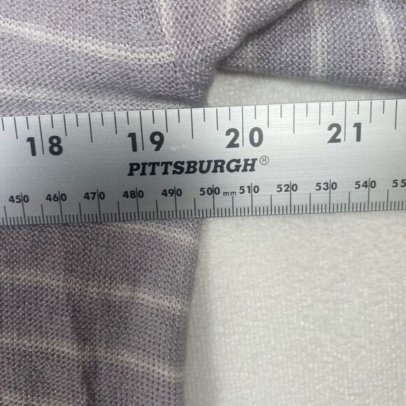 Gentle Fawn Lilac & White Striped Linen-Blend Henley Top – Size L - Picture 8 of 10